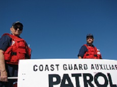 Ellie Sawyer and Roland McDonald, both from Flotilla 013-01-02 Bangor, participating in a training exercise.