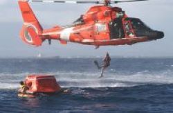Coast Guard Helicopter, Rescue Swimmer and Lifeboat