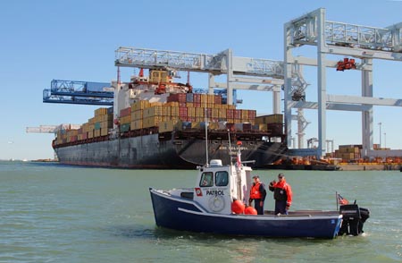 Surface facility on safety / search rescue training patrol in Boston Harbor.