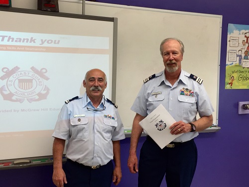 Mr. Scott and Mr. Pothier in classroom