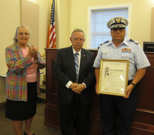 Amityville Village presents proclamation to Amityville Flotilla