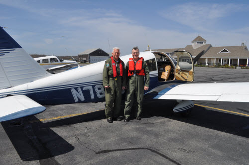 Aux Air flight crew at Block Island State airport