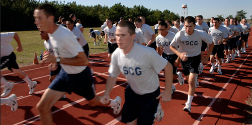 USCG Cadets running