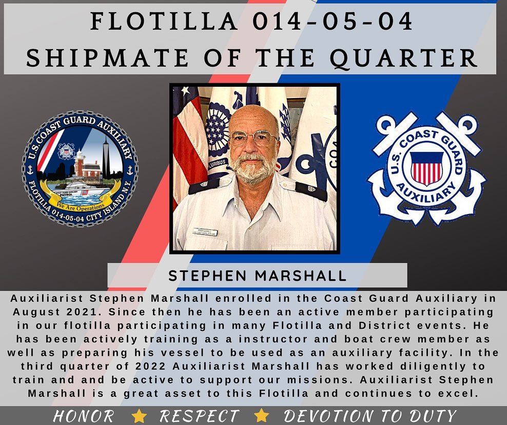 Stephen Marshall Shipmate of the Quarter