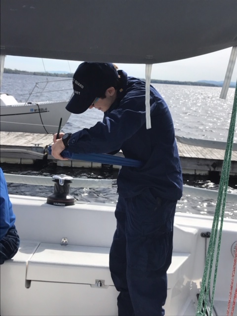 auxiliary member performing a vessel safety exam