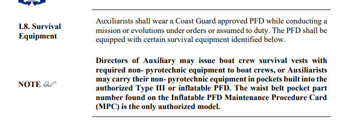 Survival Equipment Notice