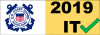 This small logo has the Auxiliary emblem on the left on a white background and "2019" in black on a yellow background on the right, and "IT" appears below the year
