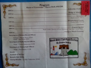 Division 12 COW program opened to show the schedule and speakers