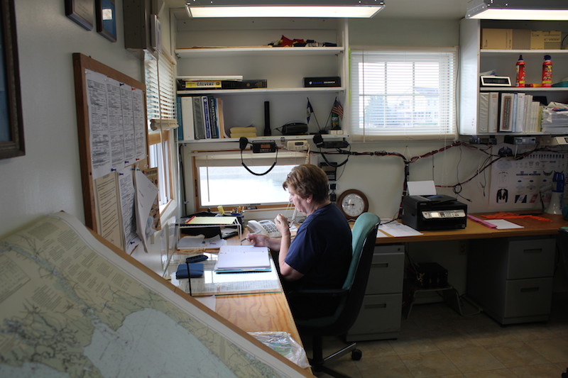 SARDET Bowers conducting communications with Boat Crew on Patrol