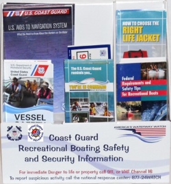 Boating Safety literature in display rack