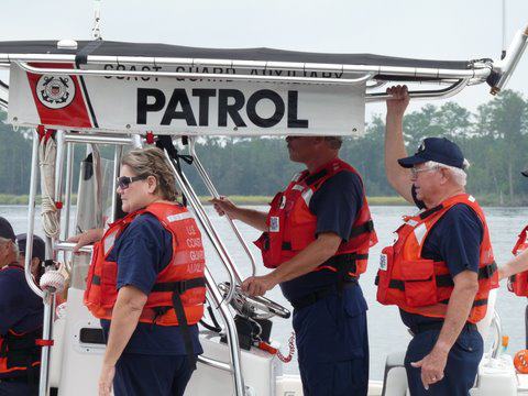 Auxiliary Vessel BY N BY on patrol with Lou Manring, Butch Yert and Brenda Yert