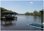 Image is scene from a dock on the Trent River