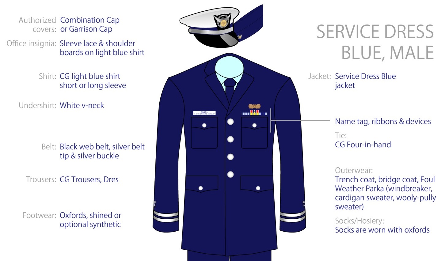 coast guard service dress blue.