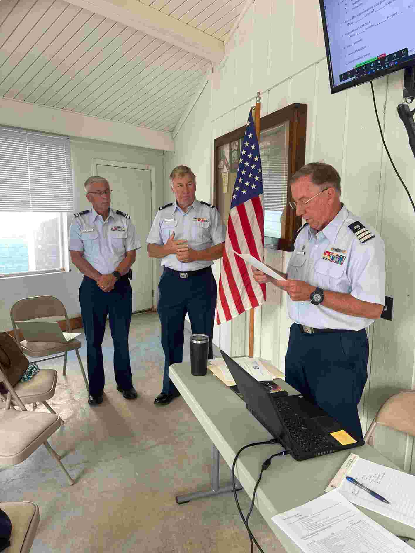 Recognition of Mike Mize and Tom Earnhardt for completion of their coxswain qualifications