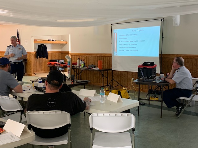 FSO Brad Simpson Looks on as FSO Tom Earnhardt Instructs the Boater Safety Class