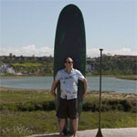 Man with paddle board