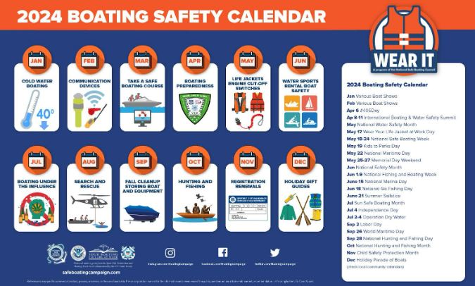 Boater Safety Week Calendar