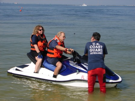 Flotilla 75 Auxiliarists Receiving Qualification Exam on PWC