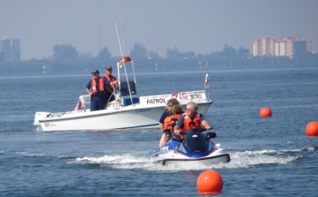 Flotilla 75 Auxiliarists on Patrol in Tampa Bay with Boat and PWC