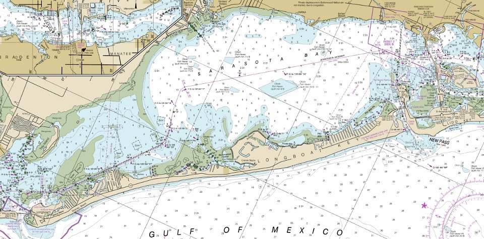 NOAA charts are available that provide details about the area waterways