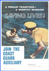 This poster illustrates the Auxiliary's commitments to serving the public