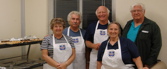 Flotilla personnel cooking