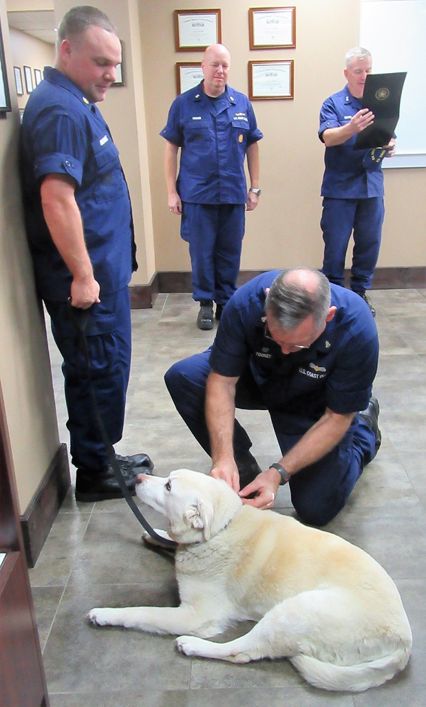 Station Yankeetown mascot MAYDAY recieving an award