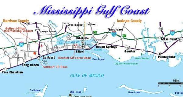 Mississippi gulfcoast map