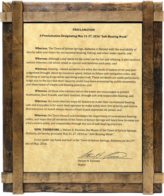 silvan springs proclamtion