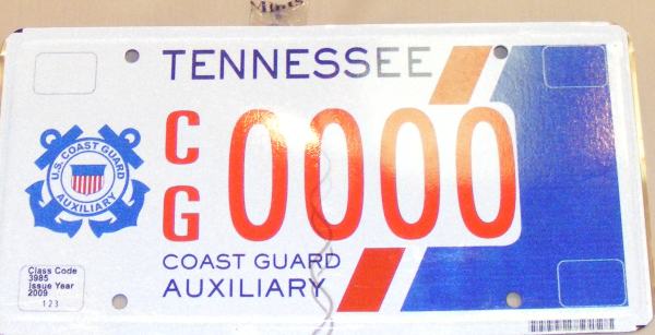 Auxiliary TN License Plate