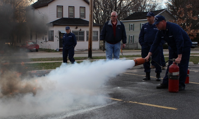 Practice with CO2 extinguisher