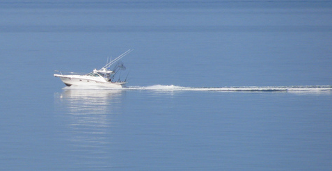 Cabin Boat on the water