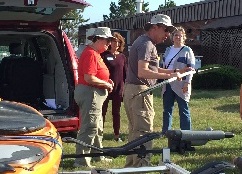 Hands-on demonstration during paddle safety class