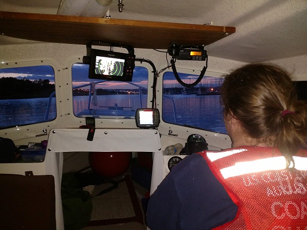 checking private aids to navigation on night patrol