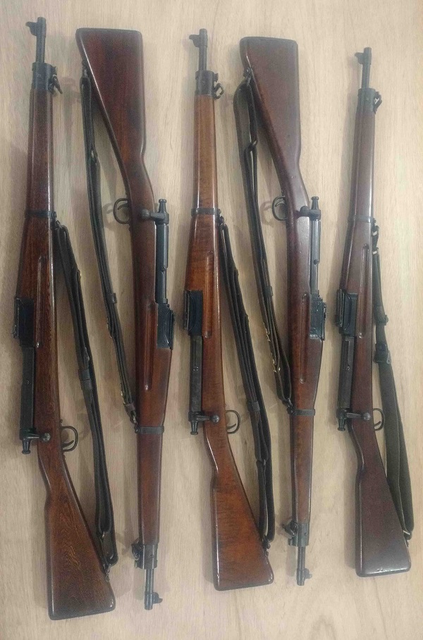 newly restored parade rifles - many hours spent by one of our members