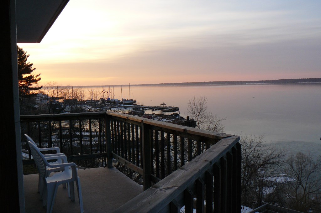 Early morning view from Seagull Motel, Bayfield