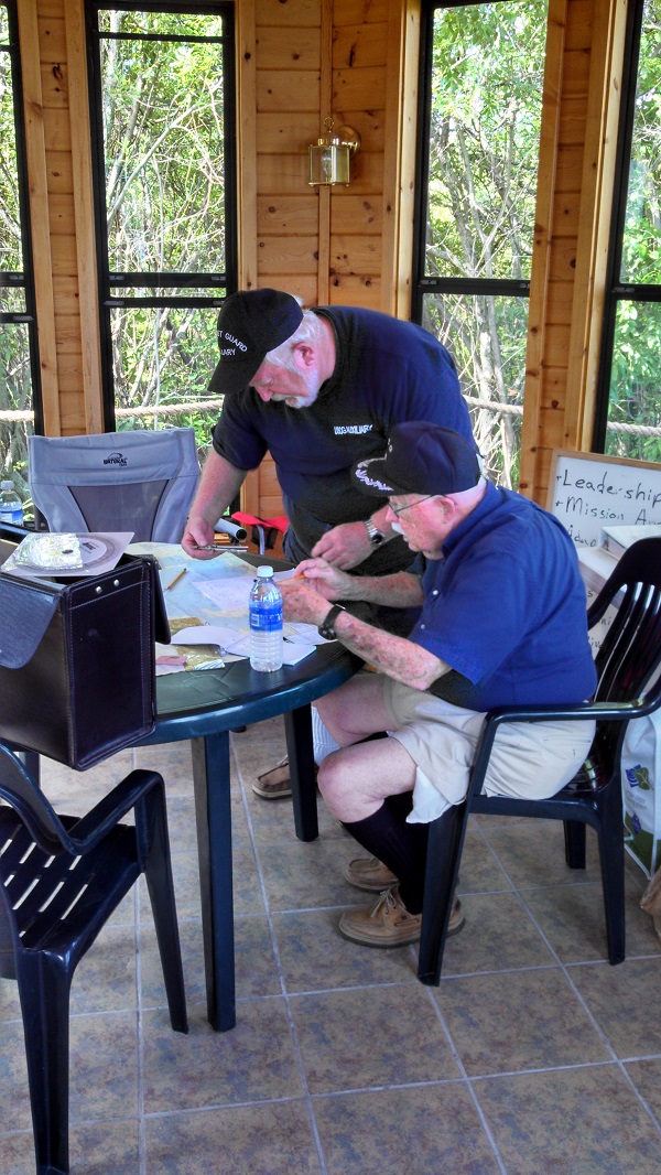 two Auxiliarists working on navigation skills