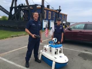 Tim Kerstetter with Coastie at the H. Lee White Marine Museum
