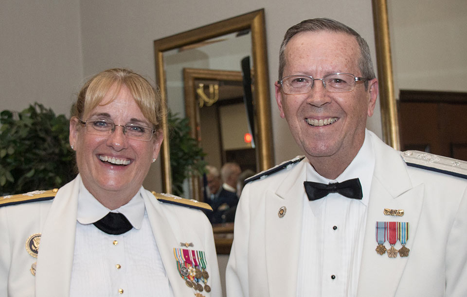 Commodore Robert Scofield with Rear Admiral June Ryan