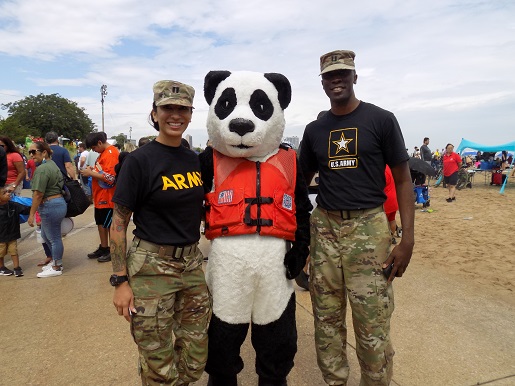 panda with 2 army recruiters