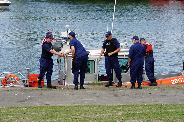 USCG boat docking