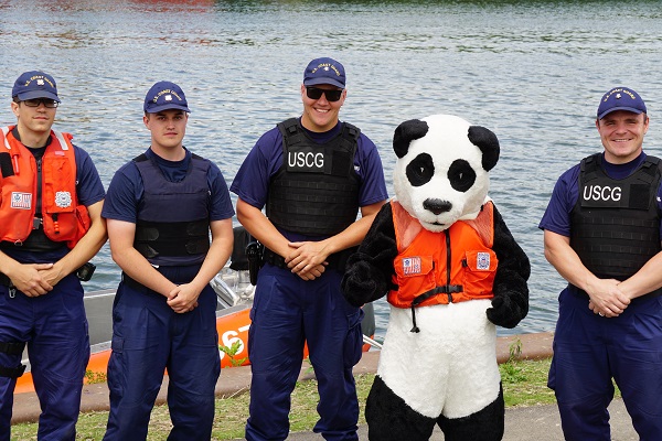 uscg crew with PFD Panda