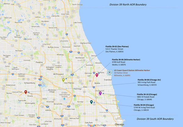 Map of flotillas in Division 39