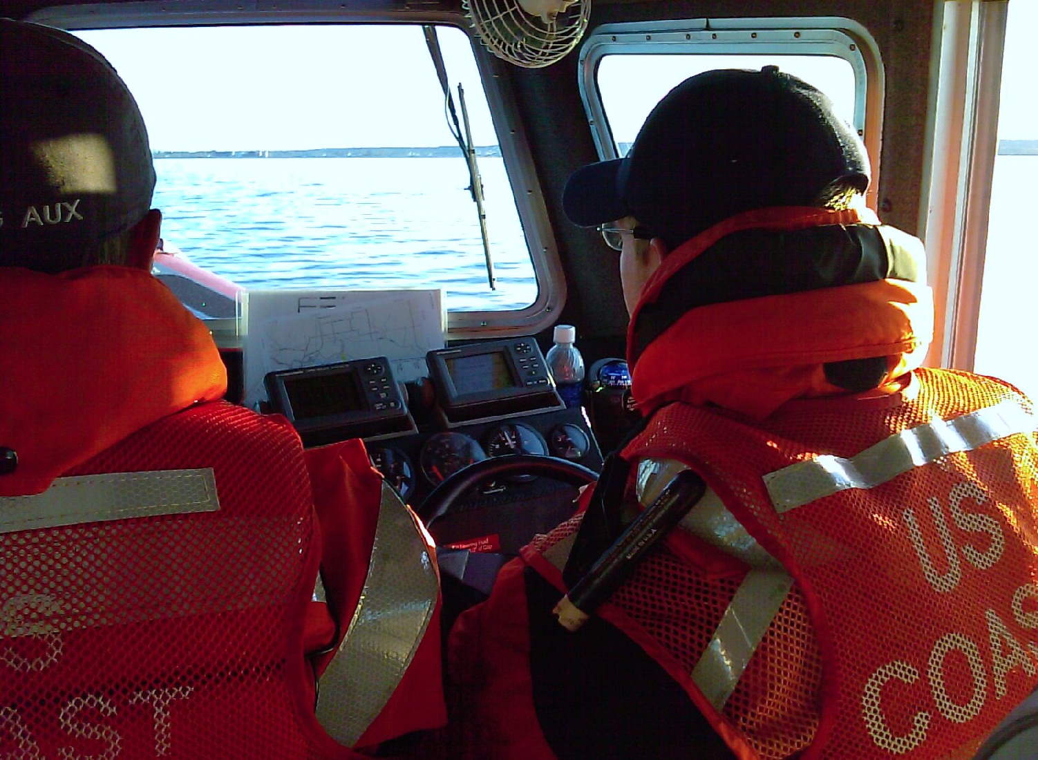 Coxswaiin Kleiber and Crewmember Jewell Patrol the southern Little Bay DeNoc