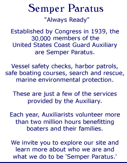 Semper Paratus Always Ready with the Auxillary Services