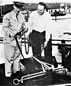 Historical photo of boating safety check