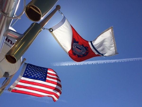 American and Coast Guard Aux Flags