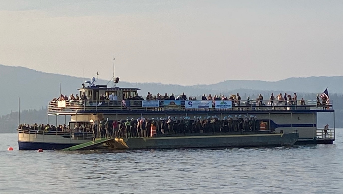 Swimmers on Boat