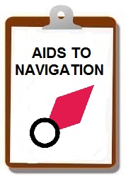 Picture of an Aids To Navigation sheet of paper on a clipboard.