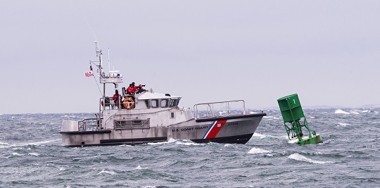 47 foot USCG motor life boat underway in Block Island Sound